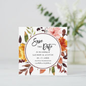 Najaar Waterverf bruiloft plein redt D Save The Date (Staand voorkant)