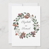 Najaar Waterverf Burgundy Flower Wedding Kaart (Achterkant)