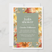Najaar Waterverf Floral Pattern Chic Baby shower Kaart (Voorkant)