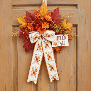 Najaar waterverf floral satijnen lint