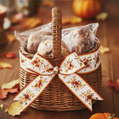 Najaar waterverf floral satijnen lint