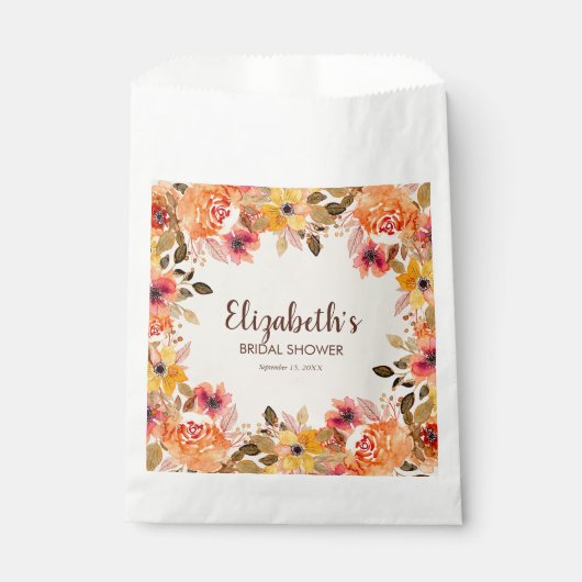 Najaar Waterverf Flowers Vrijgezellenfeest Bedankzakje (Voorkant)