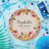 Najaar Waterverf Flowers Vrijgezellenfeest Papieren Bordje (Feest)