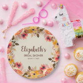 Najaar Waterverf Flowers Vrijgezellenfeest Papieren Bordje (Feest)