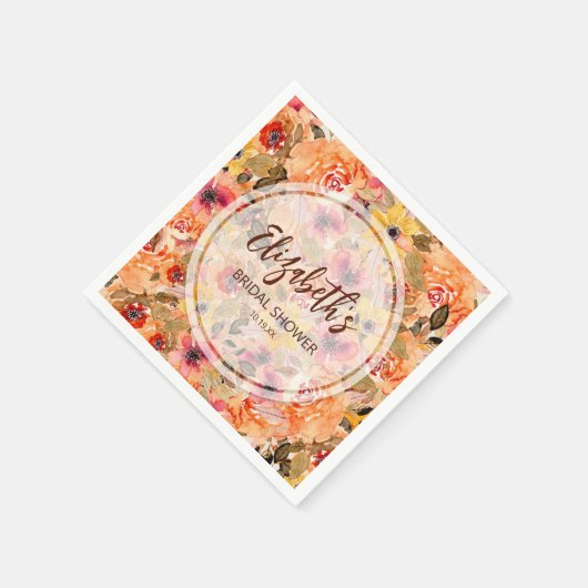 Najaar Waterverf Flowers Vrijgezellenfeest Servet (Hoek)