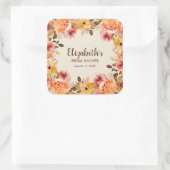 Najaar Waterverf Flowers Vrijgezellenfeest Vierkante Sticker (Tas)