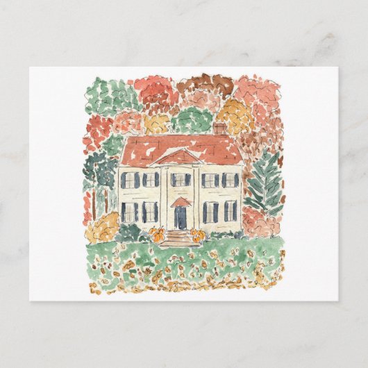 Najaar Waterverf New England Uitnodiging Briefkaart (Voorkant)