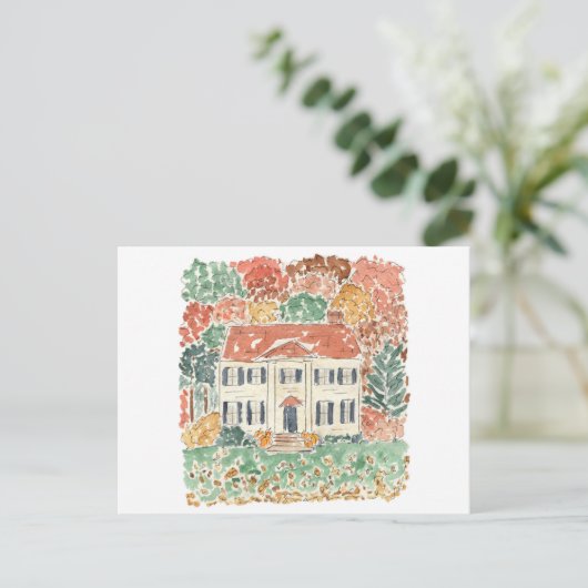 Najaar Waterverf New England Uitnodiging Briefkaart (Staand voorkant)