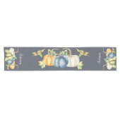 Najaar Waterverf Pumpkin Navy Blue Korte Tafelloper (Horizontaal)