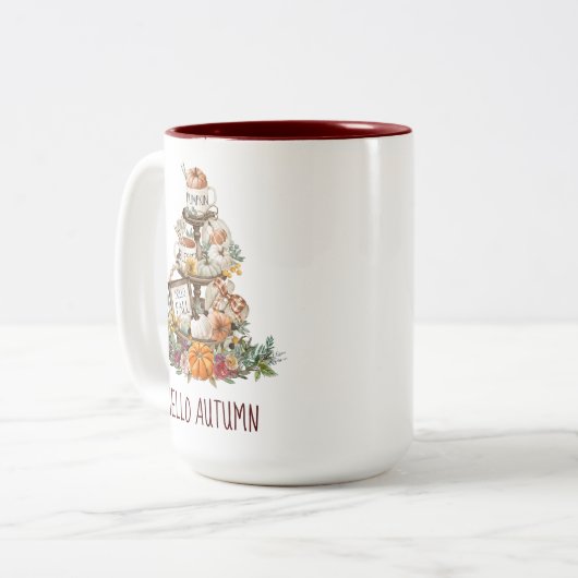 Najaar Waterverf Pumpkins Latte Mok (Voorkant links)