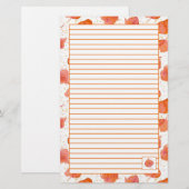 Najaar Waterverf terugval laat Sinaasappel liggen Briefpapier (Voorkant / Achterkant)