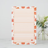 Najaar Waterverf terugval laat Sinaasappel liggen Briefpapier (Staand voorkant)