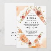 Najaar waterverf trouwuitnodiging zazzle kaart (Voorkant / Achterkant)