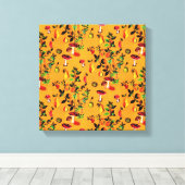  najaar Waterverf van paddenstoelen uit de bosbouw Canvas Afdruk (Insitu (Houten vloer))