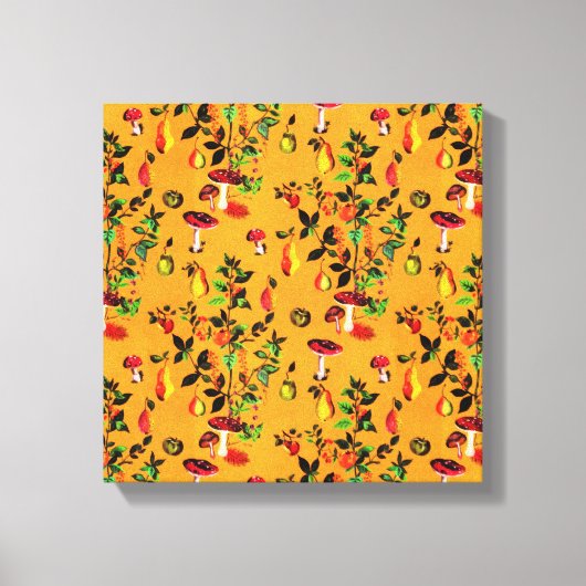  najaar Waterverf van paddenstoelen uit de bosbouw Canvas Afdruk (Voorkant)