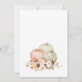 Najaar White Pumpkin Floral Baby shower Uitnodigin Kaart (Achterkant)
