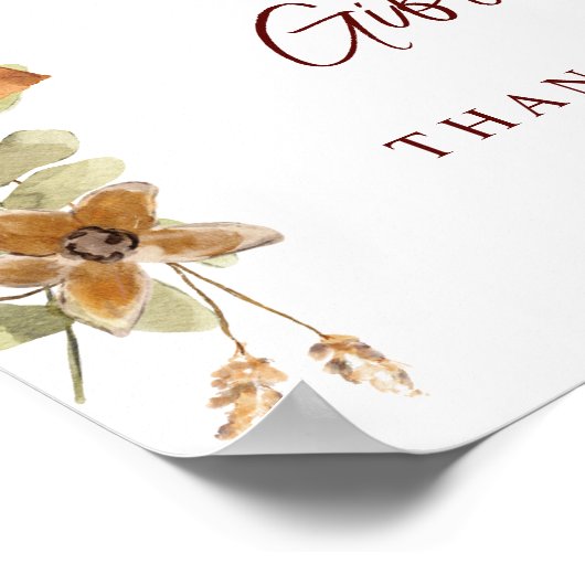 Najaar Wildbloemen Kaarten Gifts Wedding Poster (Hoek)