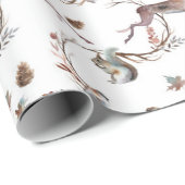 Najaar winterbos Deer Gift Wrapping Paper Cadeaupapier (Rol Hoek)