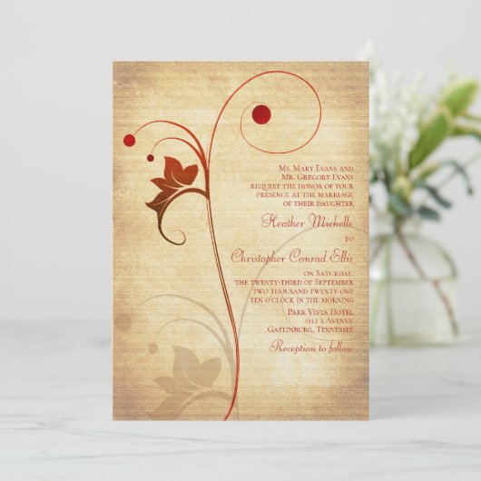 Najaar wordt er een uitnodiging voor een herfst Ru (Staand voorkant)