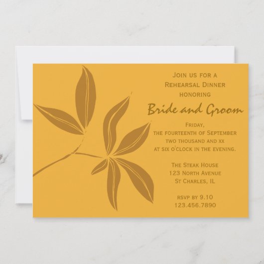 Najaar wordt er tijdens de herfst geen bruiloft ge kaart (Voorkant)