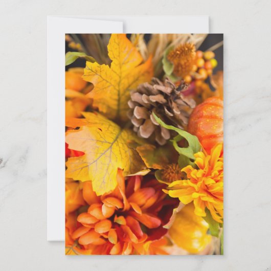 Najaar wordt Thanksgiving uitgenodigd Kaart (Achterkant)