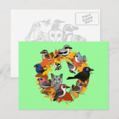 Najaar Wreath of North American Birds Briefkaart (Voorkant / Achterkant)