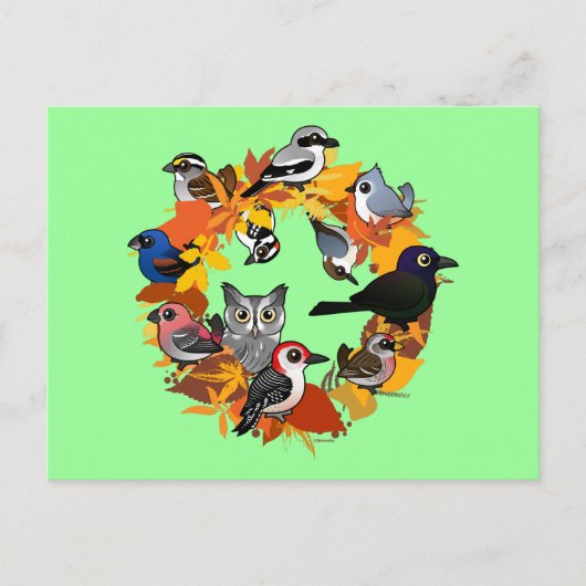 Najaar Wreath of North American Birds Briefkaart (Voorkant)