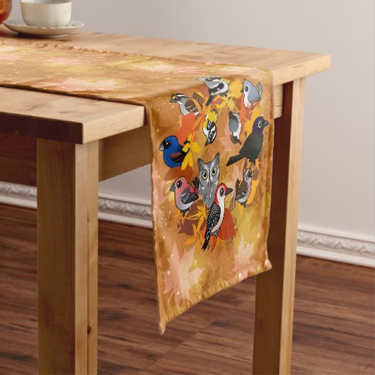 Najaar Wreath of North American Birds Korte Tafelloper (Voorbeeld)