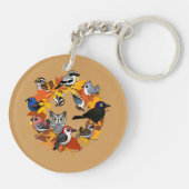 Najaar Wreath of North American Birds Sleutelhanger (Achterkant)