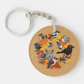 Najaar Wreath of North American Birds Sleutelhanger (Voorkant)