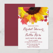 Najaar - Zonnebloem Herfst Bridal Shower Invitatio Kaart (Voorkant / Achterkant)