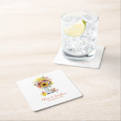 Najaar Zonnebloem Mason Jar Wedding Kartonnen Onderzetters (Insitu)