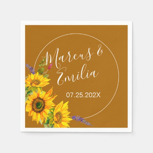 Najaar zonnebloemen Weduwpapier Servet (Voorkant)