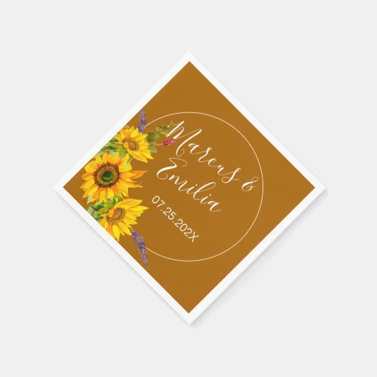 Najaar zonnebloemen Weduwpapier Servet (Hoek)