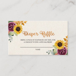 Najaar zonnebloemoHerfst luer Raffle Enclosure Car Informatiekaartje