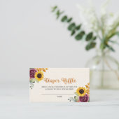 Najaar zonnebloemoHerfst luer Raffle Enclosure Car Informatiekaartje (Staand voorkant)