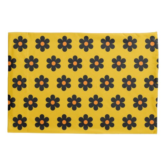 Najaar zwart Oranje ventilatorpatroon Kussensloop (Achterkant)