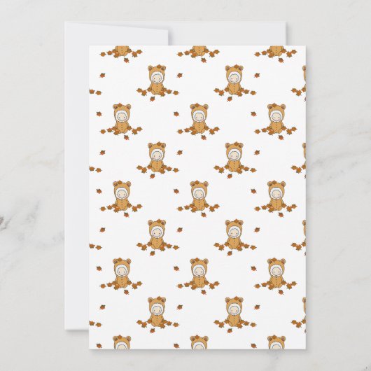 Najaarbaby's in een afgrijsend bladerpatroon kaart (Achterkant)