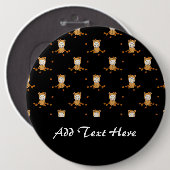 Najaarbaby's in een afgrijsend bladerpatroon ronde button 6,0 cm (Voorkant /achterkant)