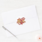 Najaarblad bloemen ronde sticker (Envelop)