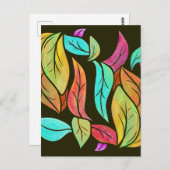 Najaarblad patroon briefkaart (Voorkant / Achterkant)