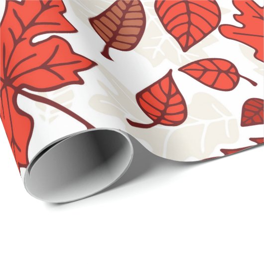 Najaarblad patroon cadeaupapier (Rol Hoek)