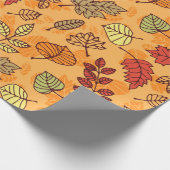 Najaarblad patroon cadeaupapier (Hoek)