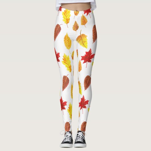 Najaarblad patroon leggings (Voorkant)