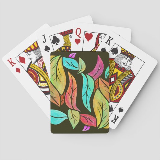 Najaarblad patroon pokerkaarten (Achterkant)