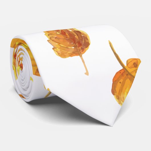 Najaarblad patroon stropdas (Opgerold)