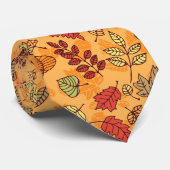 Najaarblad patroon stropdas (Opgerold)