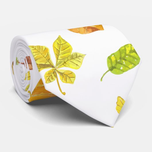 Najaarblad patroon stropdas (Opgerold)