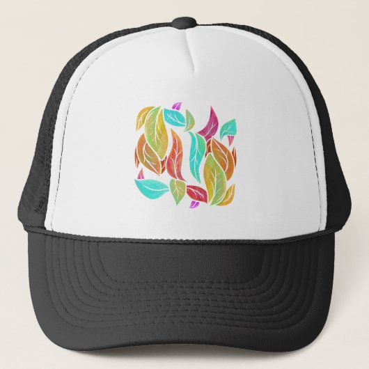 Najaarblad patroon trucker pet (Voorkant)