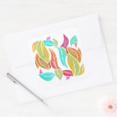 Najaarblad patroon vierkante sticker (Envelop)